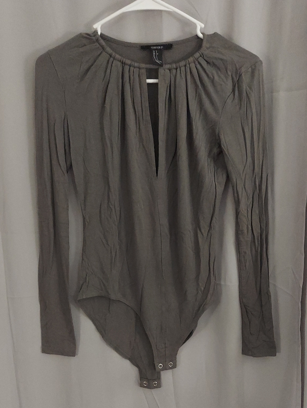 Forever 21 Olive Green Long Sleeve Bodysuit